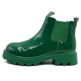 Lucyever Autumn Winter Waterproof Chelsea Boots Women 2022 Slip on Platform Ankle Boots Woman Thick Bottom Gothic Shoes Female (Color: Green, size: 36)