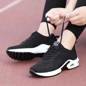 Summer new ghost step dance shoes square dance shoes mesh surface Korean version of sports women's shoes running trawl shoes students shoes (Color: Black, size: 37)