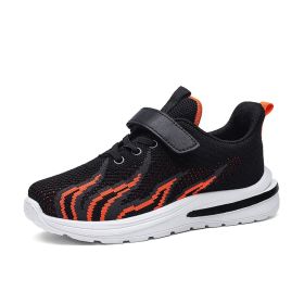 2022 Big Children Sport Shoes For Boys Kids Casual Shoes Light Breathable Sport Running Sneaker Girls School Trainers Autumn (Color: Black, size: 29)