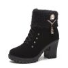 gh7 High Heel Winter Shoes Women Winter Boots Fashion Women's High Heel Boots Plush Warm Fur Shoes Ladies Brand Ankle Boots