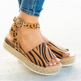 De cuña para mujer Sandalias de tacón alto zapatos de verano Chaussures Mujer Sandalias de plataforma de talla grande (Color: Yellow, size: 36)