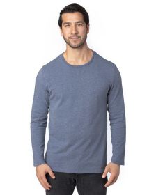 Threadfast Apparel 100LS Unisex Ultimate CVC Long-Sleeve T-Shirt (Color: NAVY HEATHER, size: 2XL)
