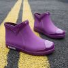 gh7 Dress Rainboots Women Fashion Height Increasing Shoes Round Toe Water Boots Slip on Comfortable Womens Ankle Boots hj89