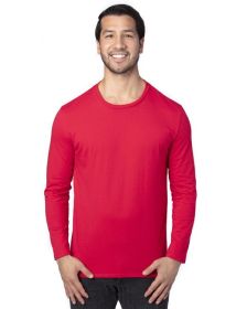 Threadfast Apparel 100LS Unisex Ultimate CVC Long-Sleeve T-Shirt (Color: Red, size: XS)