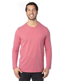 Threadfast Apparel 100LS Unisex Ultimate CVC Long-Sleeve T-Shirt (Color: RED HEATHER, size: S)